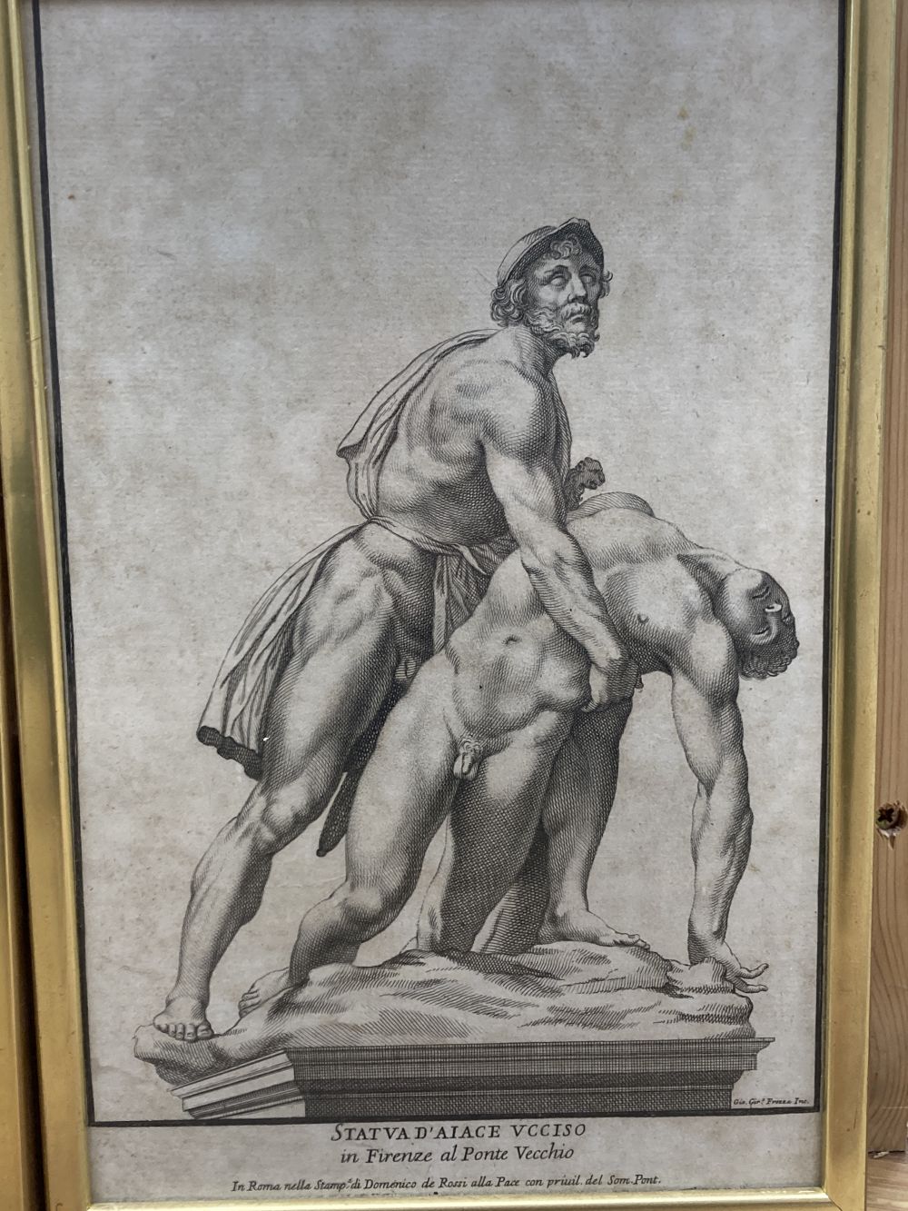 Three Old Master engravings, Studies of statuary, largest 34 x 21cm